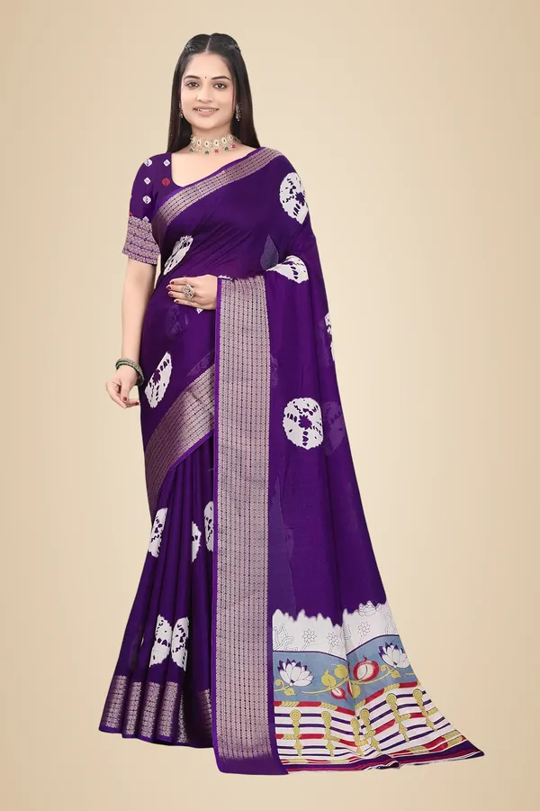 Violet_Dola_Silk_Kalamkari_Print_Saree_For_Women