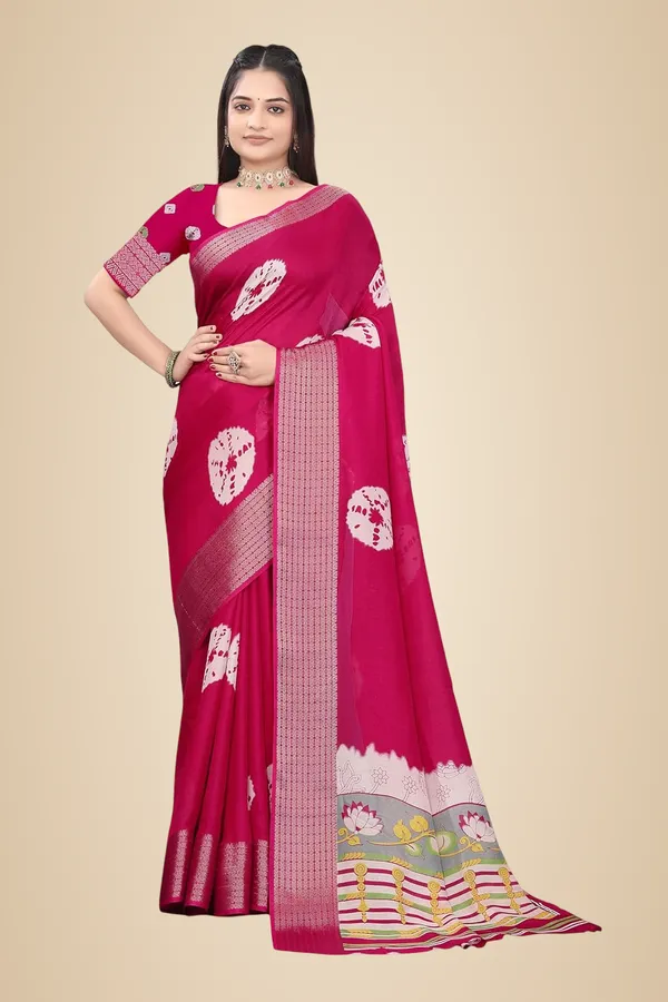 Pink_Dola_Silk_Kalamkari_Print_Saree_For_Women