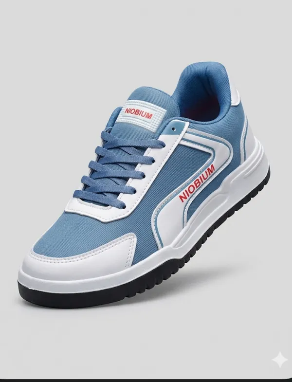 White_And_Red_Air_Mess_Fabrics_Lace_Up_Sports_Shoes_For_Men