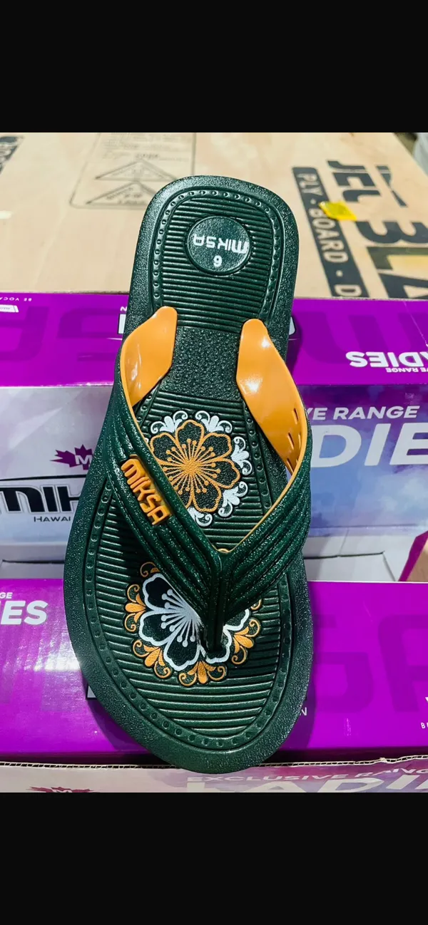 Green_Rubber_Sheet_Flip_Flop_Slippers_For_Women