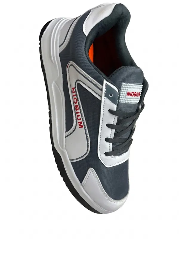Grey_And_White_Air_Mess_Fabrics_Lace_Up_Running_Shoes_For_Men