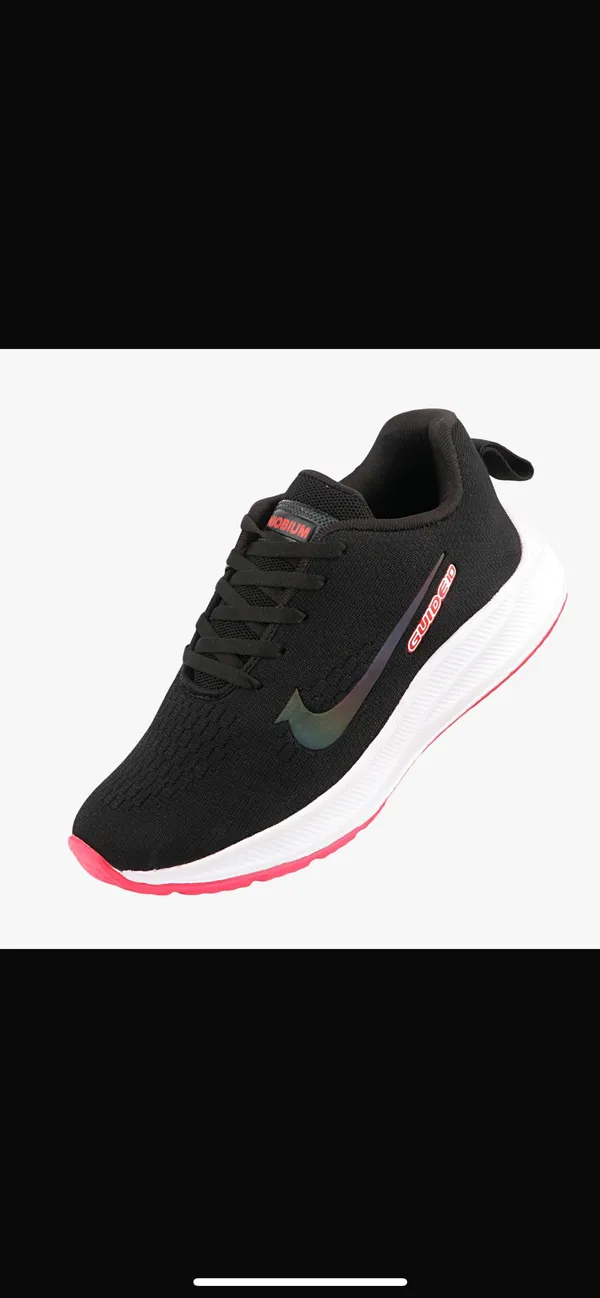 Black_&_Pink_Air_Mess_Fabrics_Lace_Up_Running_Shoes_For_Men