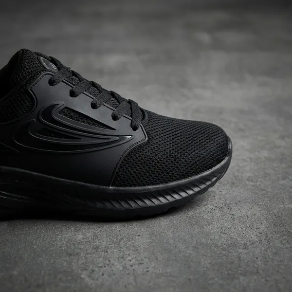 Black_Air_Mess_Fabrics_Lace_Up_Running_Shoes_For_Men
