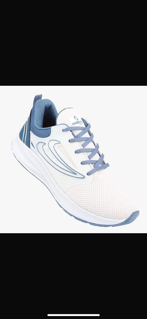 White_&_Blue_Air_Mess_Fabrics_Lace_Up_Running_Shoes_For_Men