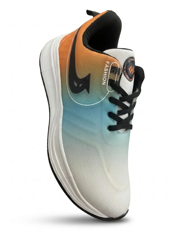 White_And_Orange_Air_Mess_Fabrics_Running_Shoes_For_Men