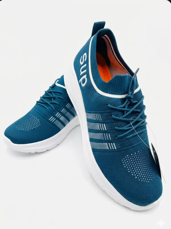 Teal_Blue_Kniiting_Fabrics_Lace_Up_Sneakers_For_Men