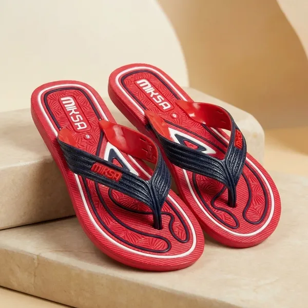 Red_And_Black_Rubber_Sheet_Flip_Flop_Slippers_For_Women