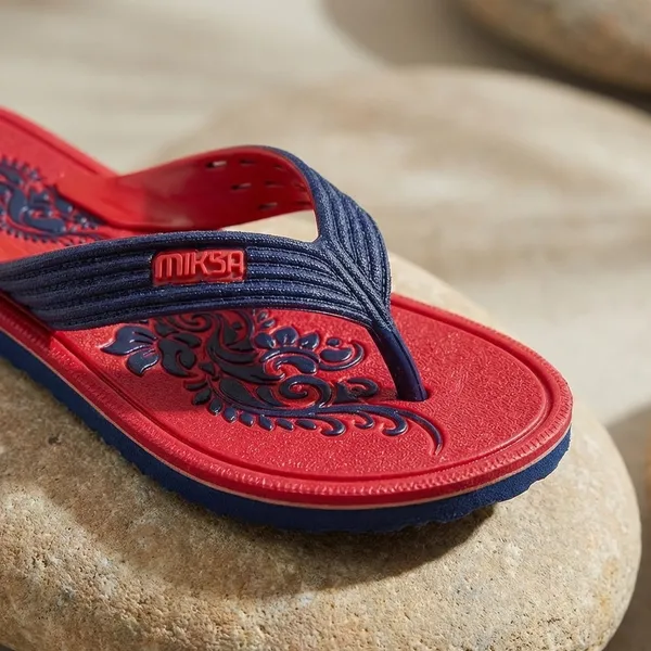 Red_And_Navy_Blue_Rubber_Sheet_Slipper_For_Women