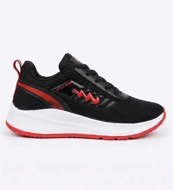 Black_And_Red_Air_Mess_Fabrics_Lace_Up_Running_Shoes_For_Men