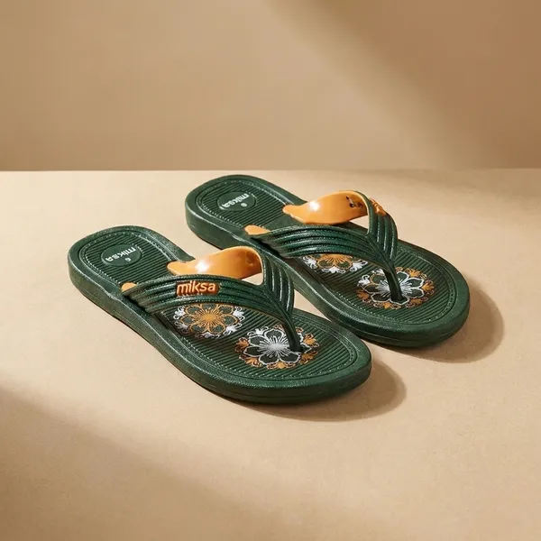 Green_Rubber_Sheet_Flip_Flop_Slippers_For_Women