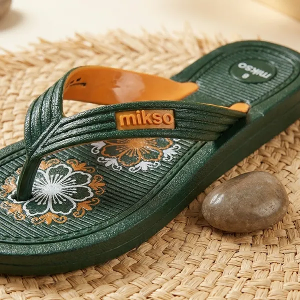 Green_Rubber_Sheet_Flip_Flop_Slippers_For_Women