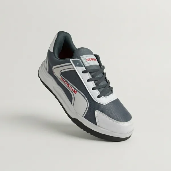 Grey_And_White_Air_Mess_Fabrics_Lace_Up_Running_Shoes_For_Men
