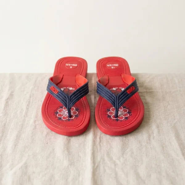Red_&_Black_Rubber_Sheet_Flip_Flop_Slippers_For_Women