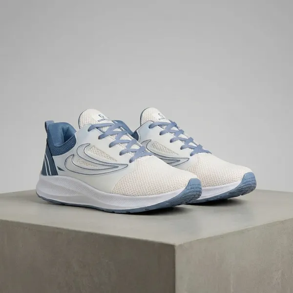 White_&_Blue_Air_Mess_Fabrics_Lace_Up_Running_Shoes_For_Men