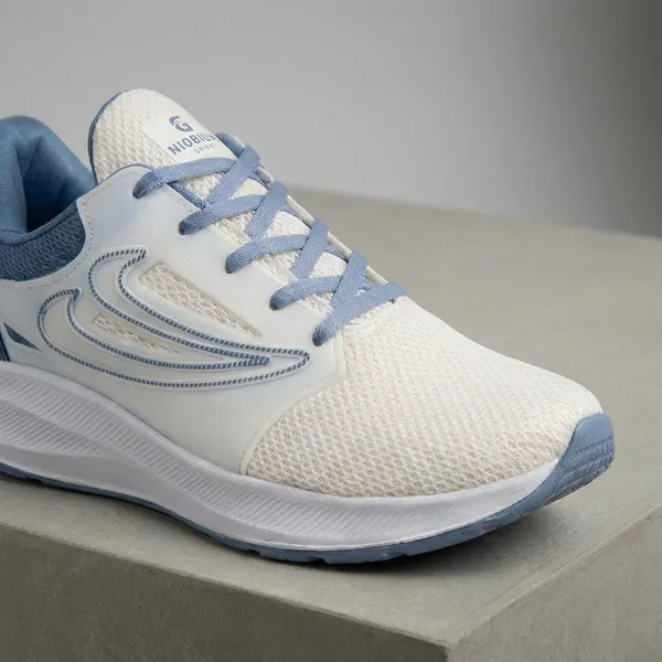 White_&_Blue_Air_Mess_Fabrics_Lace_Up_Running_Shoes_For_Men