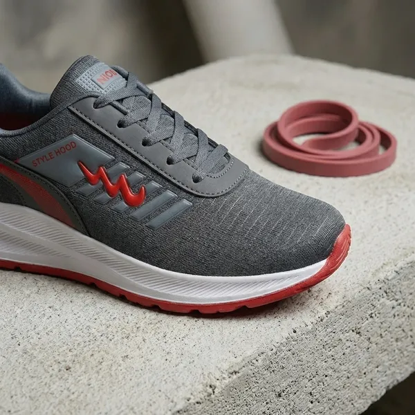 Grey_And_Red_Air_Mess_Fabrics_Lace_Up_Running_Shoes_For_Men