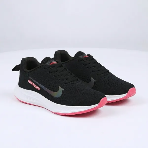 Black_&_Pink_Air_Mess_Fabrics_Lace_Up_Running_Shoes_For_Men