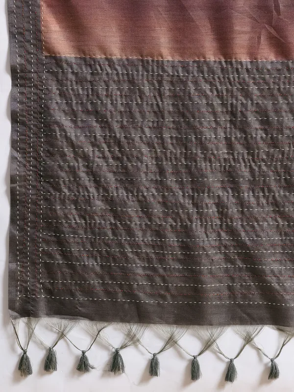 Brown_And_Grey_Abstract_Kantha_Silk_Saree_For_Women