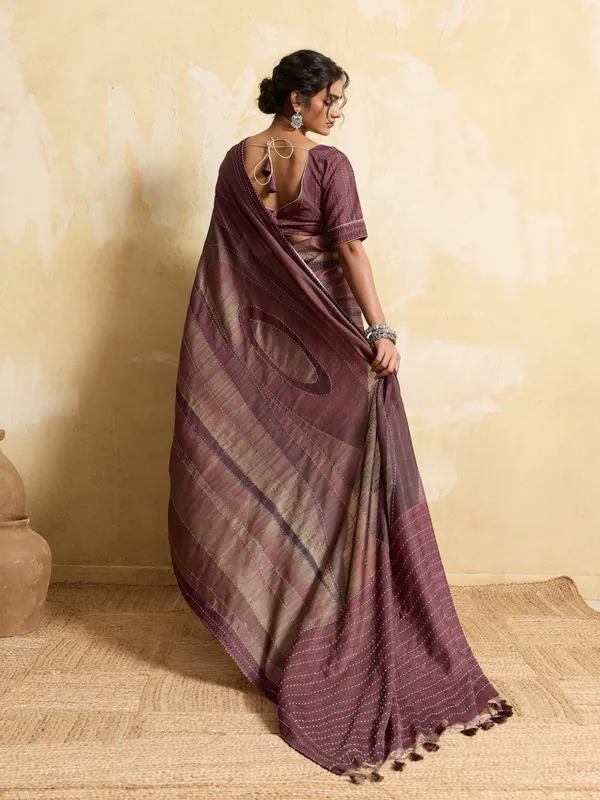 Plum_Abstarct_Kantha_Silk_Saree_For_Women