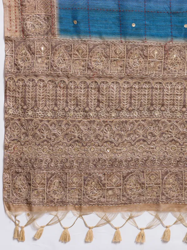 Electric_Blue_Aari_Embroidery_Chanderi_Silk_Saree_For_Women