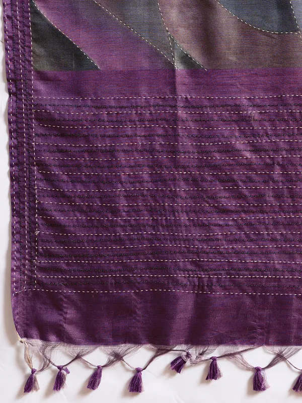 Purple_Abstract_Kantha_Work_Silk_Saree_For_Women