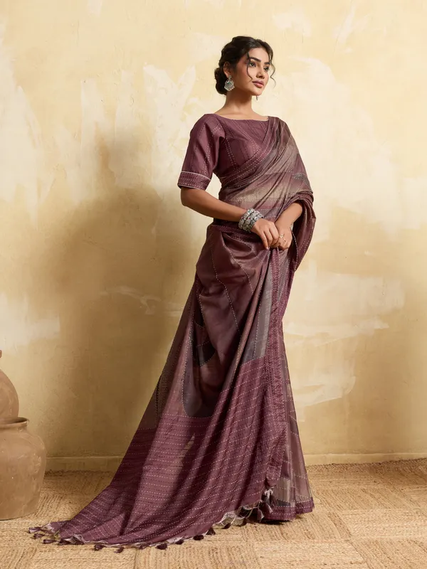Plum_Abstarct_Kantha_Silk_Saree_For_Women