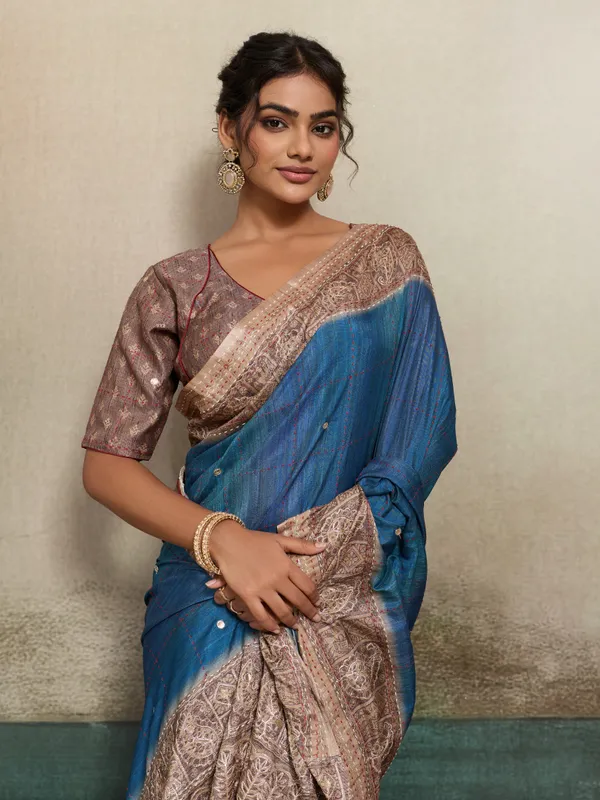 Electric_Blue_Aari_Embroidery_Chanderi_Silk_Saree_For_Women