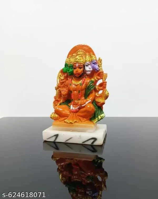 Orange_Premium_Resin_Five_Faced_Panchmukhi_Hanuman_Idol_For_Home_Temple_Car_Dashboard_|_13_Cm