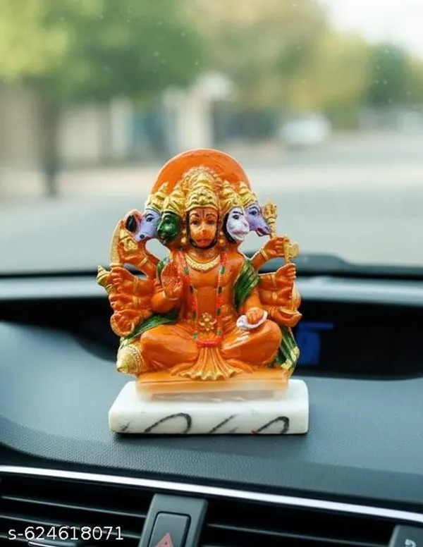 Orange_Premium_Resin_Five_Faced_Panchmukhi_Hanuman_Idol_For_Home_Temple_Car_Dashboard_|_13_Cm