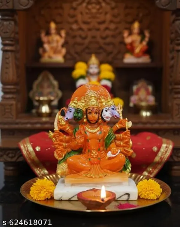 Orange_Premium_Resin_Five_Faced_Panchmukhi_Hanuman_Idol_For_Home_Temple_Car_Dashboard_|_13_Cm