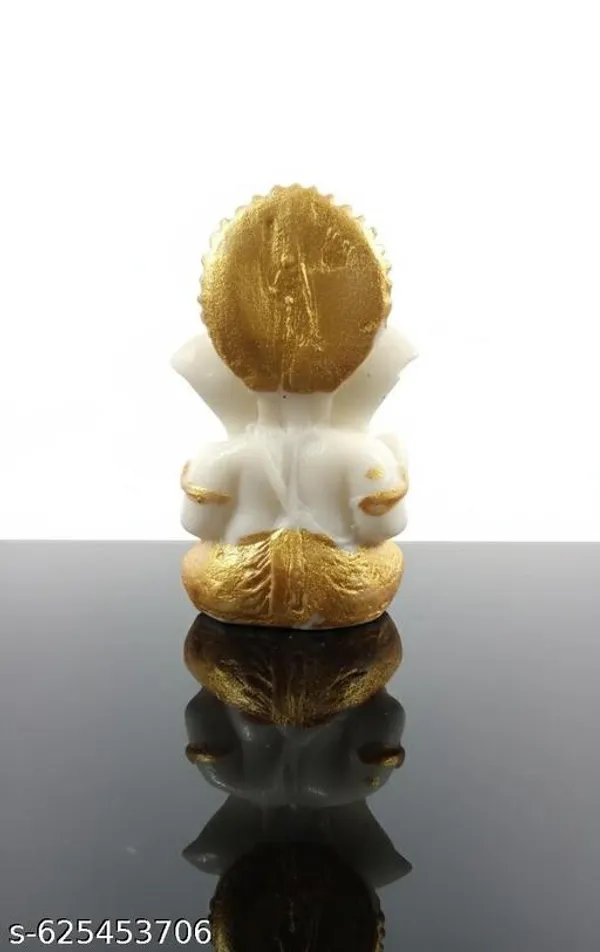 White_Premium_Resin_Lord_Ganesh_Car_Dashboard_Idol_|_13_Cm