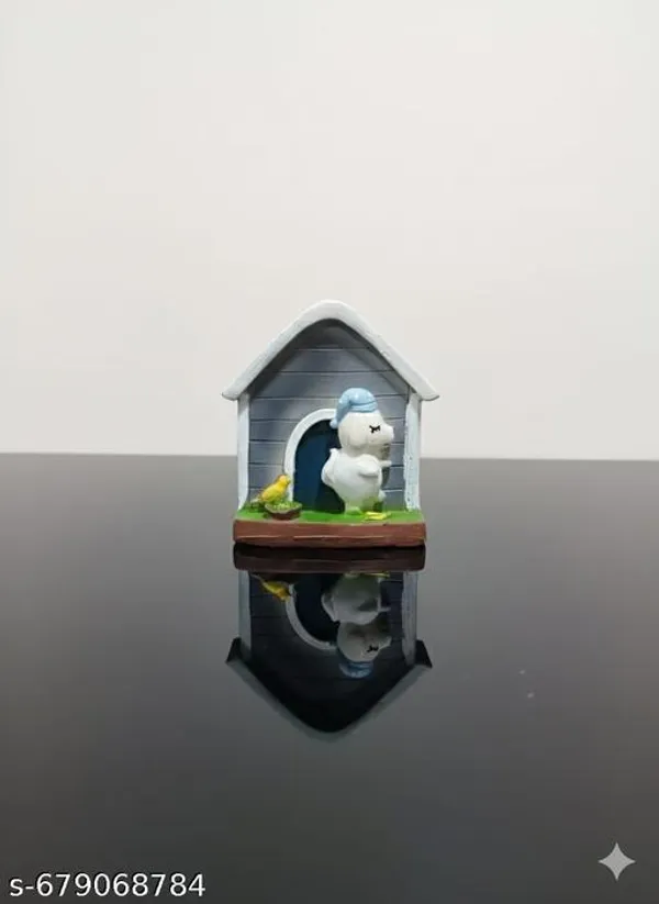 White_And_Light_Orange_Premium_Resin_Cute_Puppy_With_Kennel_Miniature_And_Owl_Family_Showpiece_For_Table_Decor_|_13_Cm_|_Pack_Of_2