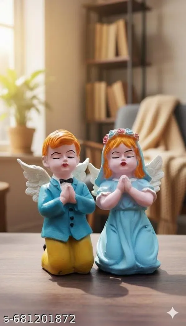 Multicolor_Premium_Resin_Owl_And_Praying_Boy_Girl_Couple_Showpiece_|_13_Cm_|_Pack_Of_2
