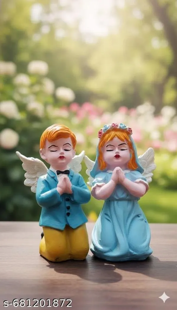 Multicolor_Premium_Resin_Owl_And_Praying_Boy_Girl_Couple_Showpiece_|_13_Cm_|_Pack_Of_2