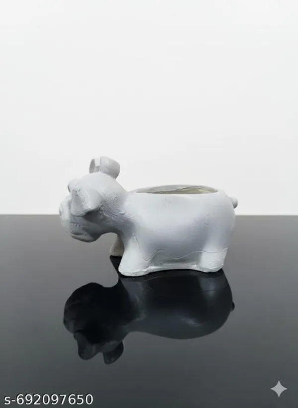 White_Premium_Resin_Cute_Dog_Shape_Pen_Stand_For_Study_Table_|_13_Cm