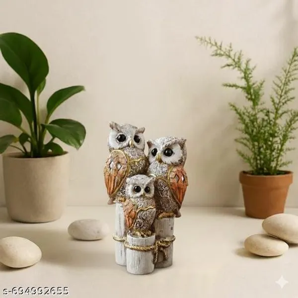 Light_Orange_Premium_Resin_Owl_Family_Showpiece_For_Home_Decor__|_Set_Of_3_|_13_Cm