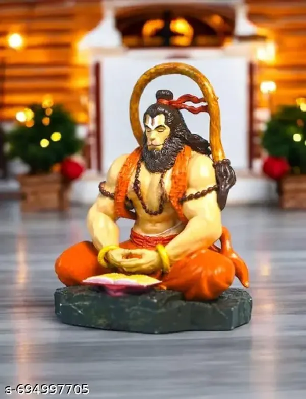 Orange_Premium_Resin_Meditating_Hanuman_Ji_Idol_In_Sitting_Pose_|_13_Cm