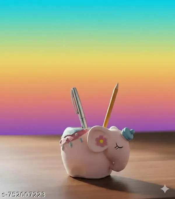 Pink_Premium_Resin_Elephant_Shape_Pen_Holder_For_Table_Desk_|_13_Cm