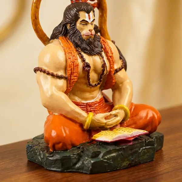 Orange_Premium_Resin_Meditating_Hanuman_Ji_Idol_In_Sitting_Pose_|_13_Cm