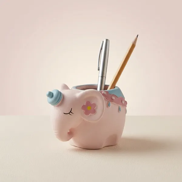 Pink_Premium_Resin_Elephant_Shape_Pen_Holder_For_Table_Desk_|_13_Cm