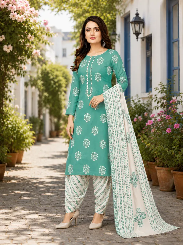 Aqua_Green_Printed_Cotton_Patiala_Suit_Set_with_Dupatta_–_Premium_Everyday_Wear