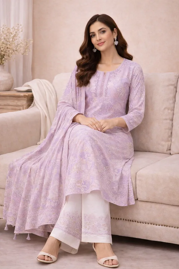 Elegant_Lavendar_Pure_Cotton_Churidar_Material_with_Dupatta_|_Printed_Kurta,_Pant_&_Dupatta_Fabric_for_Daily_&_Festive_Wear