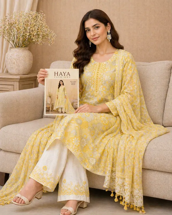 Elegant_Yellow_Pure_Cotton_Churidar_Material_with_Dupatta_|_Printed_Kurta,_Pant_&_Dupatta_Fabric_for_Daily_&_Festive_Wear