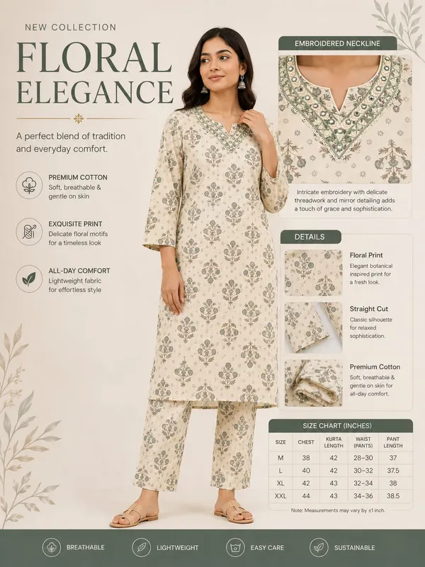 Ivory_Floral_Printed_Kurta_Top_with_Pants_–_Elegant_Cotton_Co-ord_Set_for_Women