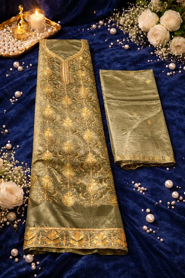 Olive_Green_Crunchy_Fabric_Salwar_Kameez_Material_with_Rich_Gold_Embroidery_&_Dupatta_for_Women