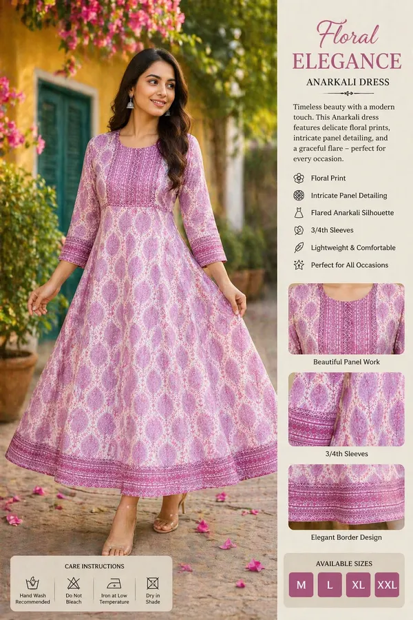 Pink_Printed_Anarkali_Dress_for_Women_–_Elegant_Flared_Ethnic_Wear_with_3/4_Sleeves