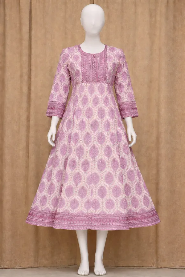 Pink_Printed_Anarkali_Dress_for_Women_–_Elegant_Flared_Ethnic_Wear_with_3/4_Sleeves