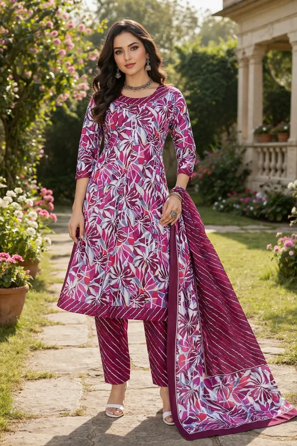 Pranjul_Cotton_3_Piece_Churidar_Set_–_Elegant_Floral_Printed_Kurta_with_Pant_&_Dupatta_|_Daily_Wear_Ethnic_Suit_for_Women