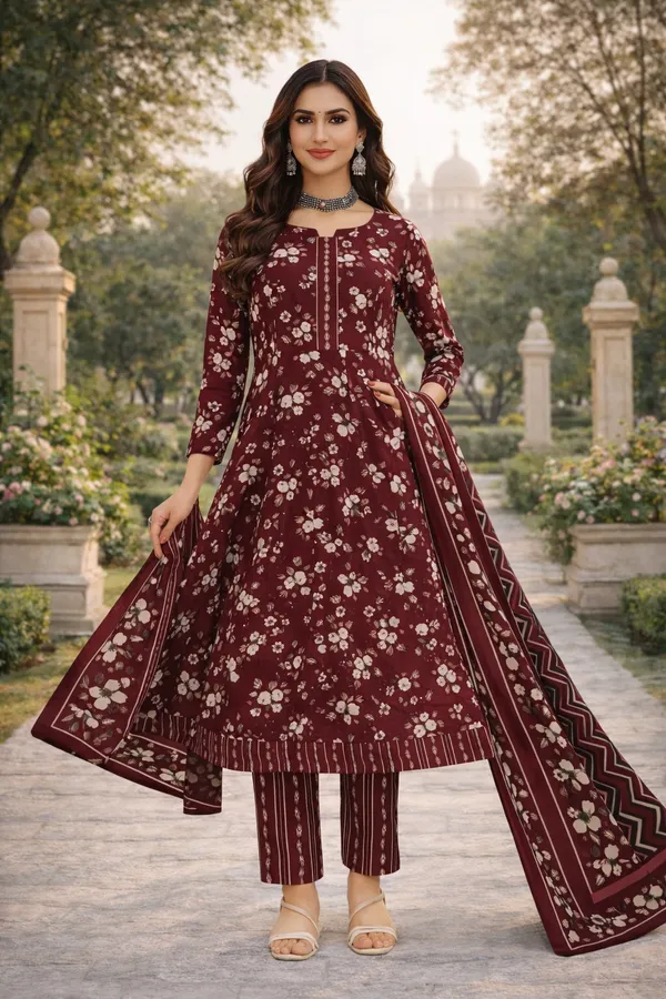 Pranjul_Cotton_3_Piece_Churidar_Set_–_Elegant_Floral_Printed_Kurta_with_Pant_&_Dupatta_|_Daily_Wear_Ethnic_Suit_for_Women