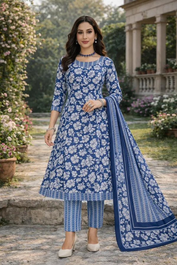 Pranjul_Cotton_3_Piece_Churidar_Set_–_Elegant_Floral_Printed_Kurta_with_Pant_&_Dupatta_|_Daily_Wear_Ethnic_Suit_for_Women